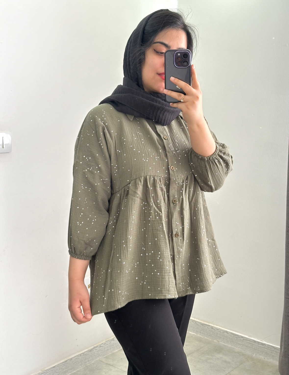 شومیز دبل فیس نقره کوب