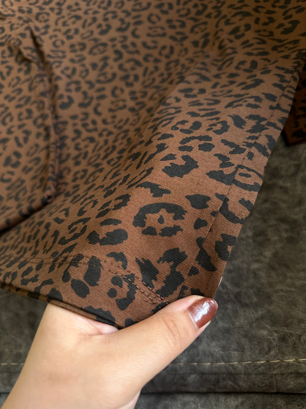 تیشرت لانگ پلنگی قهوه ای (سایز۳۸ تا۴۴)